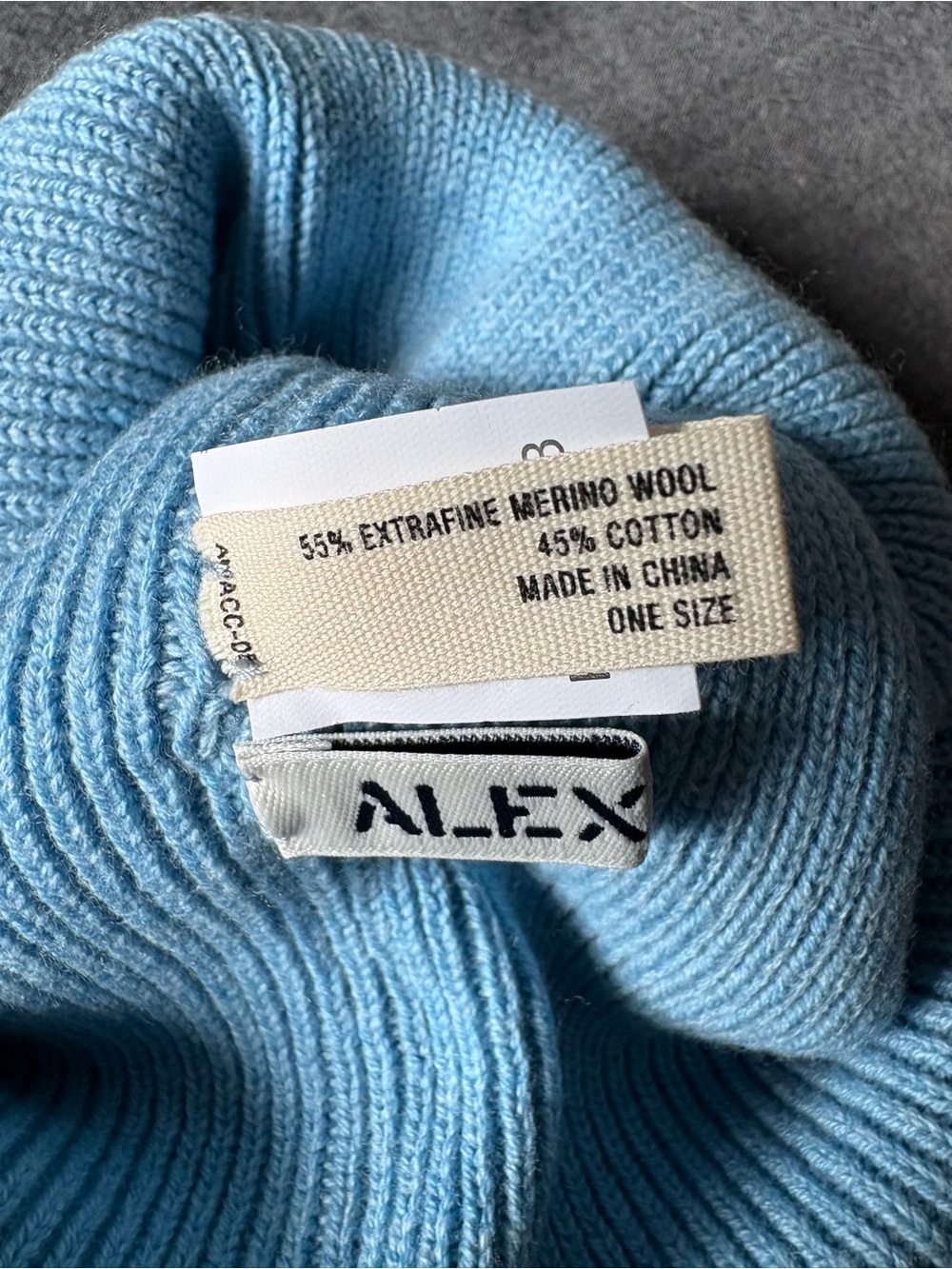 Blue Alex Mill Ribbed Beanie - Picture 3 of 4